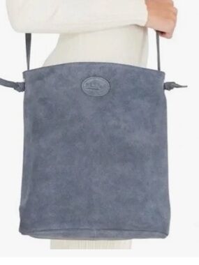 M.I.L.A made in Los Angeles luxury  crossbody bag suede slate blue Jackie